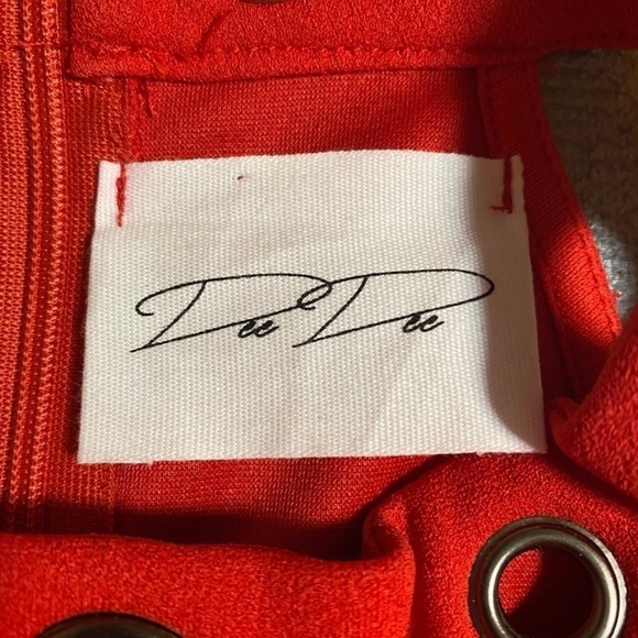 Red Cold Shoulder Dress by Dee Dee (M) - Picture 3 of 4